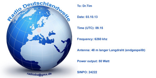 QSL 2 Radio Deutschlandwelle Kopie