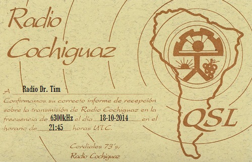 QSL Radio Cochiguaz-2014