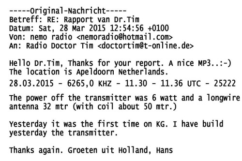 QSL Nemo Radio