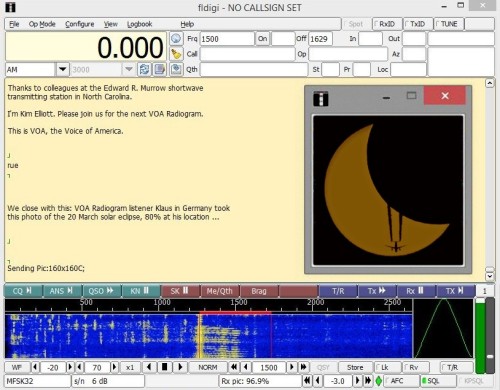 VoA Radiogram vom 28.03.2015 auf 17.860 kHz in MFSK32 DigiMode