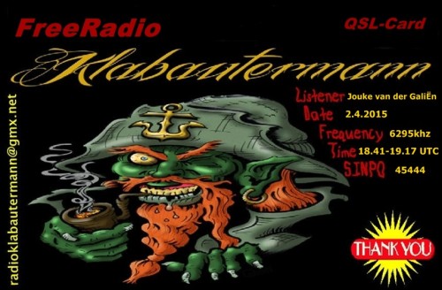 QSL Radio Klabautermann-Jouke van der Galien