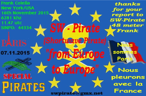 SW-Pirate QSL-7 (Paris Attentat - Special)