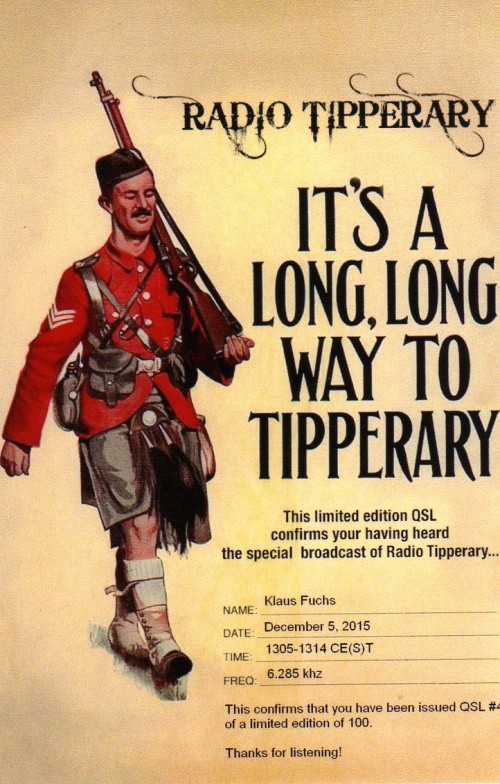 Radio Tipperary QSL No.4